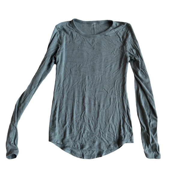 Lululemon Athletica Aqua Long Sleeve Tee - Picture 2 of 2